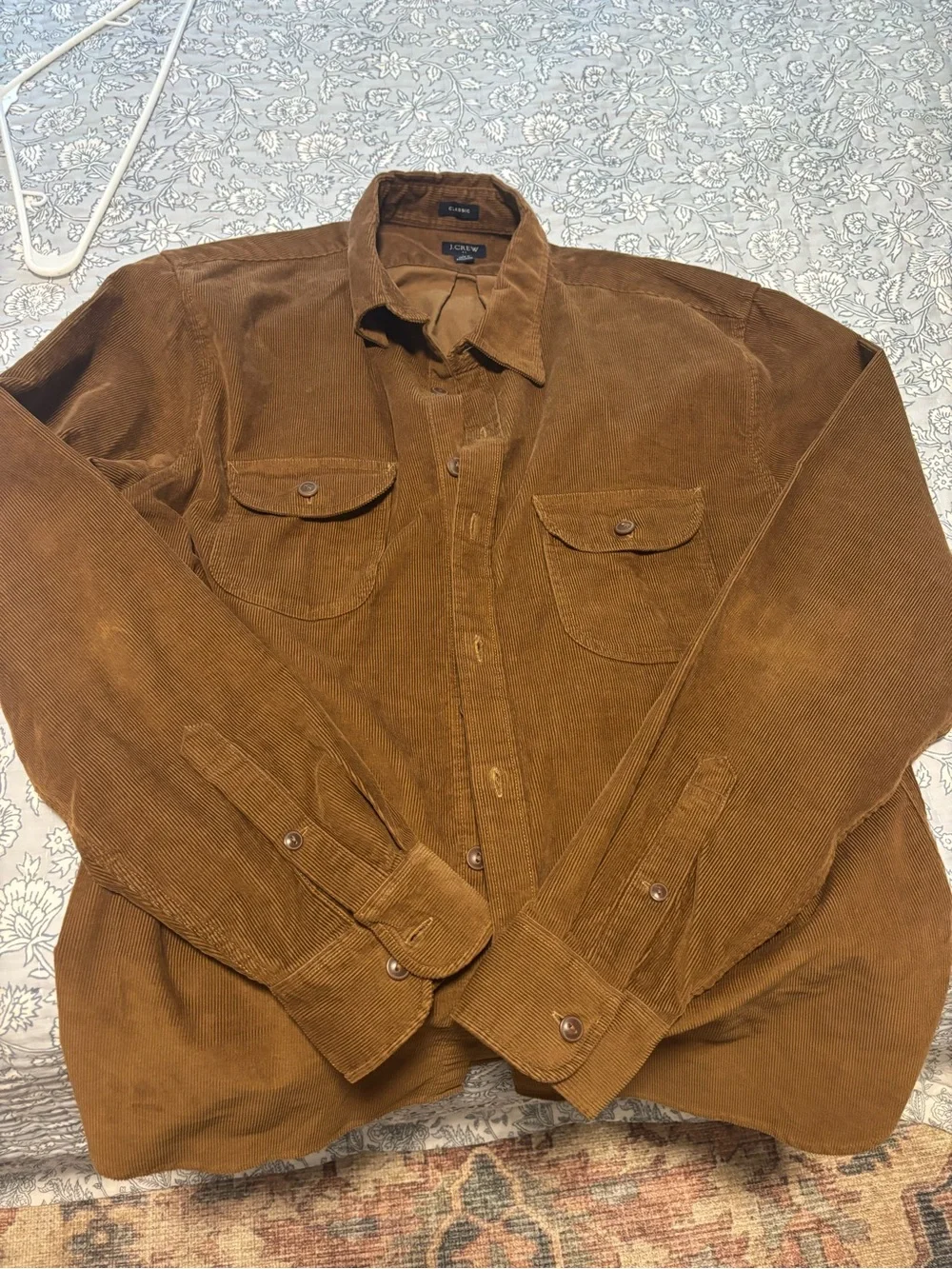J. Crew Men's Corduroy Shirt Jacket in Warm Brown